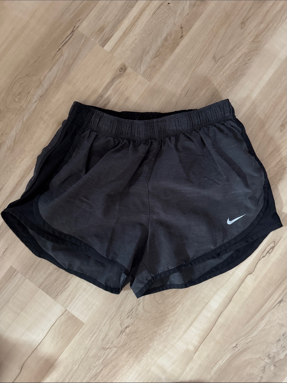 Nike Women's Dri-fit Black Athletic Running Shorts with Reflective Swoosh